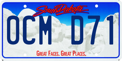 SD license plate 0CMD71