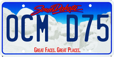 SD license plate 0CMD75