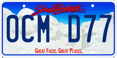 SD license plate 0CMD77