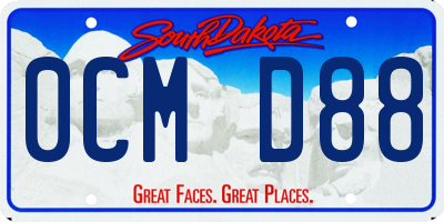 SD license plate 0CMD88