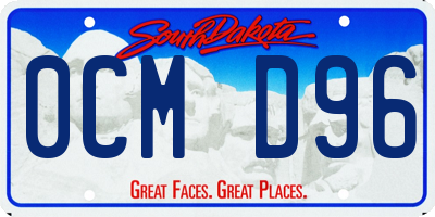 SD license plate 0CMD96