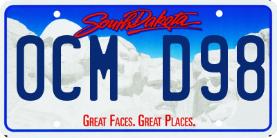 SD license plate 0CMD98