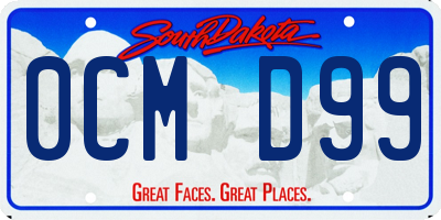SD license plate 0CMD99