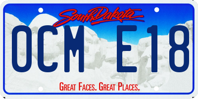 SD license plate 0CME18