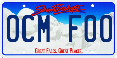 SD license plate 0CMF00