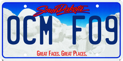 SD license plate 0CMF09