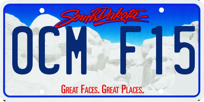 SD license plate 0CMF15