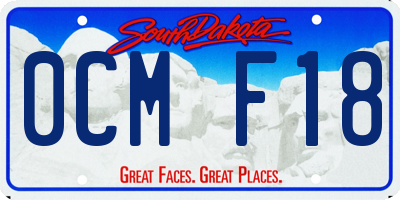 SD license plate 0CMF18