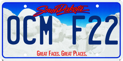 SD license plate 0CMF22