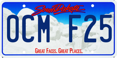 SD license plate 0CMF25