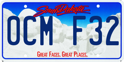 SD license plate 0CMF32
