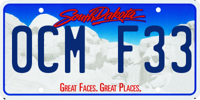 SD license plate 0CMF33
