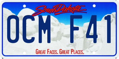SD license plate 0CMF41
