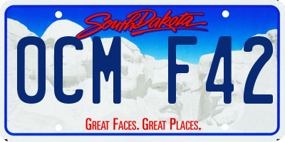 SD license plate 0CMF42