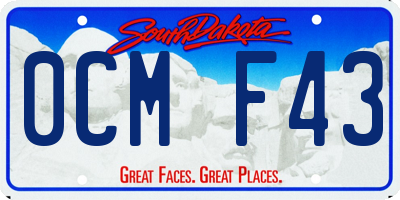 SD license plate 0CMF43