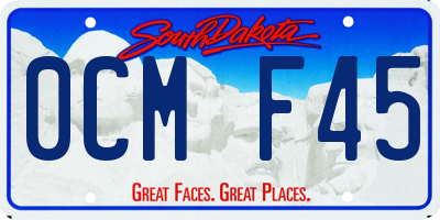 SD license plate 0CMF45