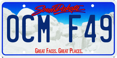 SD license plate 0CMF49
