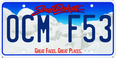 SD license plate 0CMF53