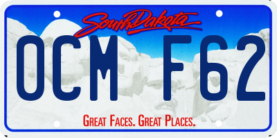 SD license plate 0CMF62