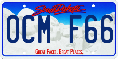 SD license plate 0CMF66