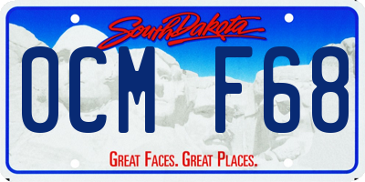 SD license plate 0CMF68