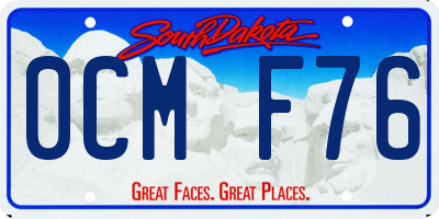 SD license plate 0CMF76