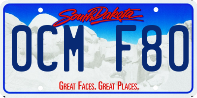 SD license plate 0CMF80