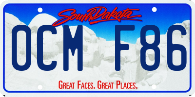 SD license plate 0CMF86