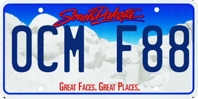 SD license plate 0CMF88