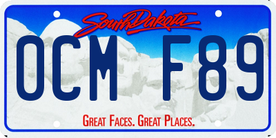 SD license plate 0CMF89