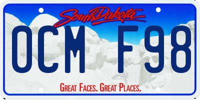 SD license plate 0CMF98