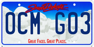 SD license plate 0CMG03