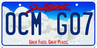 SD license plate 0CMG07
