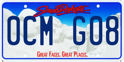 SD license plate 0CMG08