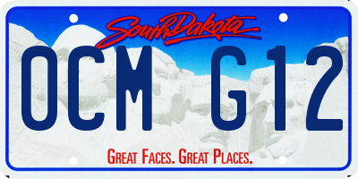 SD license plate 0CMG12