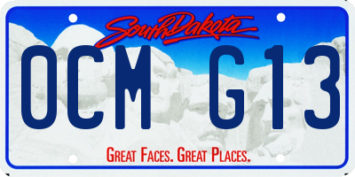 SD license plate 0CMG13