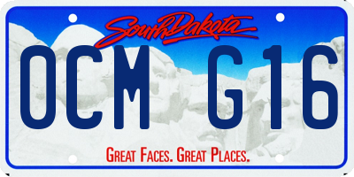 SD license plate 0CMG16