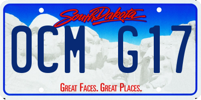 SD license plate 0CMG17
