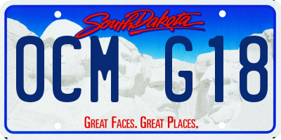 SD license plate 0CMG18