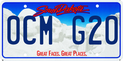 SD license plate 0CMG20