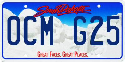SD license plate 0CMG25