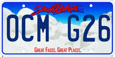 SD license plate 0CMG26
