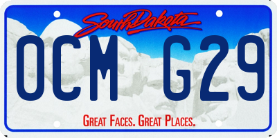 SD license plate 0CMG29