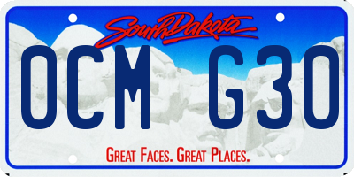 SD license plate 0CMG30