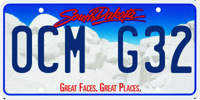 SD license plate 0CMG32