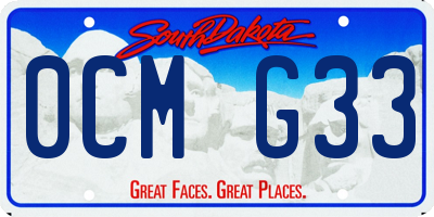 SD license plate 0CMG33