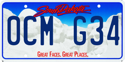 SD license plate 0CMG34