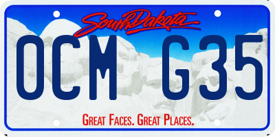 SD license plate 0CMG35