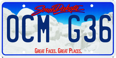 SD license plate 0CMG36