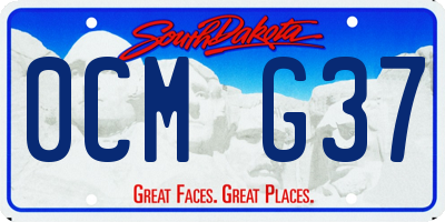 SD license plate 0CMG37